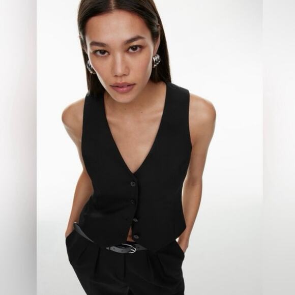 NWOT ARITZIA Babaton Deniro Vest in Black SZ 8 - Picture 2 of 8